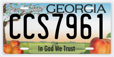 GA license plate CCS7961