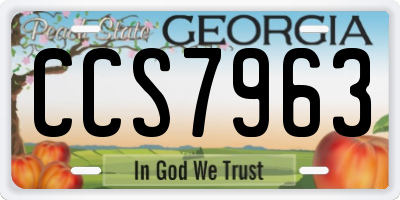 GA license plate CCS7963