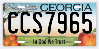 GA license plate CCS7965