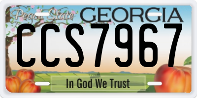 GA license plate CCS7967
