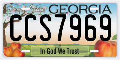 GA license plate CCS7969