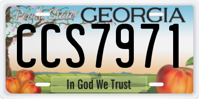 GA license plate CCS7971