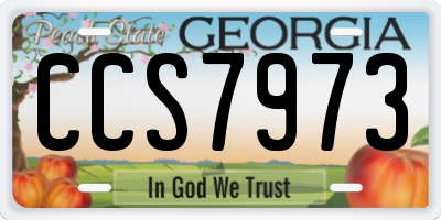 GA license plate CCS7973