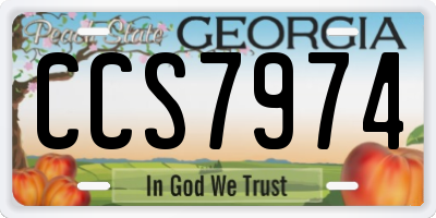 GA license plate CCS7974
