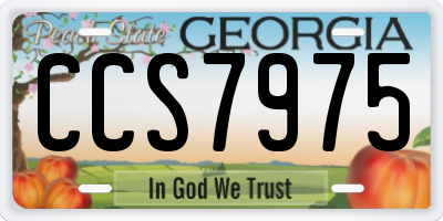 GA license plate CCS7975