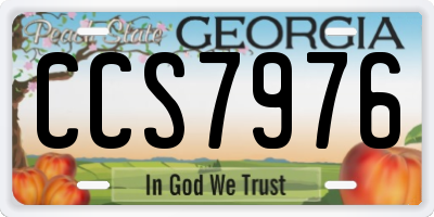 GA license plate CCS7976