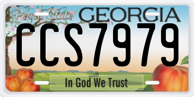 GA license plate CCS7979