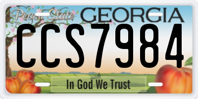 GA license plate CCS7984