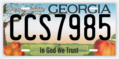 GA license plate CCS7985