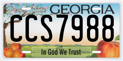 GA license plate CCS7988
