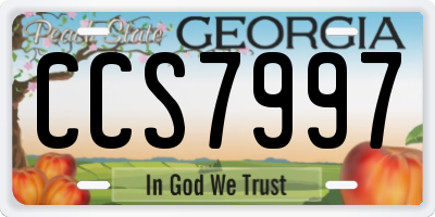 GA license plate CCS7997