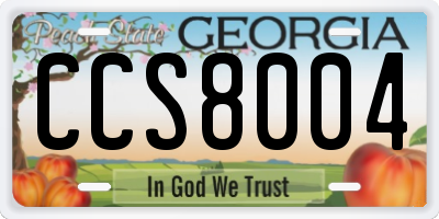 GA license plate CCS8004