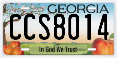 GA license plate CCS8014