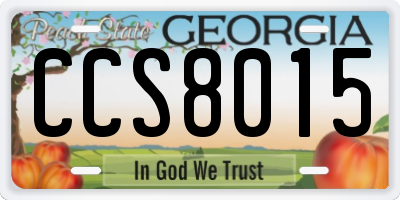 GA license plate CCS8015