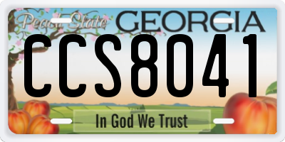 GA license plate CCS8041