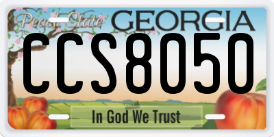 GA license plate CCS8050