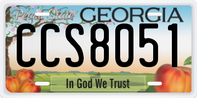 GA license plate CCS8051