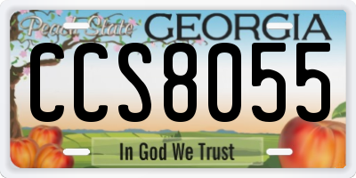 GA license plate CCS8055