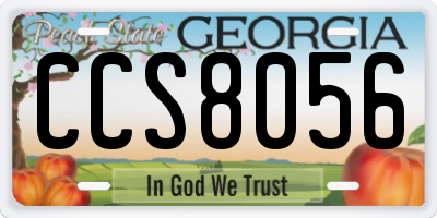 GA license plate CCS8056