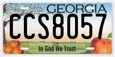 GA license plate CCS8057