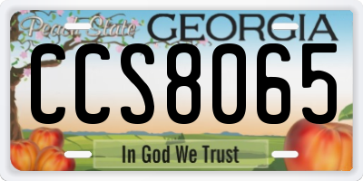 GA license plate CCS8065
