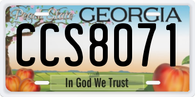 GA license plate CCS8071