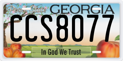 GA license plate CCS8077