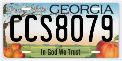 GA license plate CCS8079
