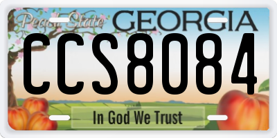 GA license plate CCS8084