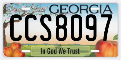 GA license plate CCS8097