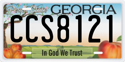 GA license plate CCS8121
