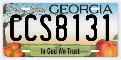 GA license plate CCS8131
