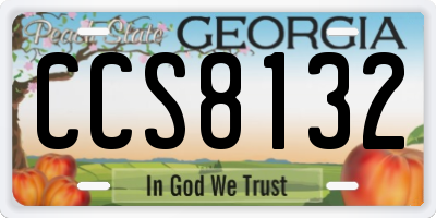 GA license plate CCS8132