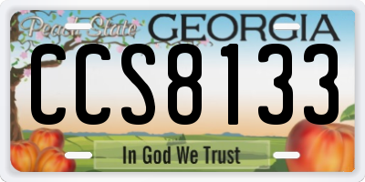 GA license plate CCS8133