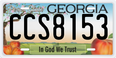 GA license plate CCS8153