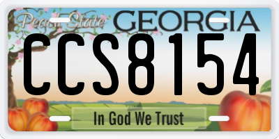 GA license plate CCS8154
