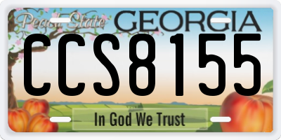 GA license plate CCS8155