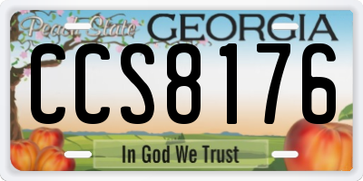 GA license plate CCS8176