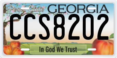 GA license plate CCS8202