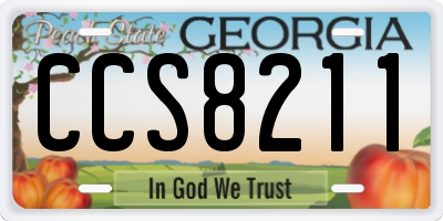 GA license plate CCS8211
