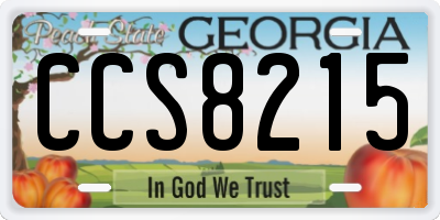 GA license plate CCS8215