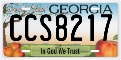 GA license plate CCS8217