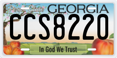 GA license plate CCS8220