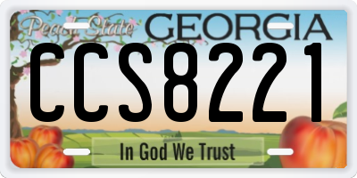 GA license plate CCS8221