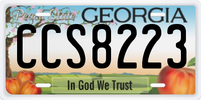 GA license plate CCS8223