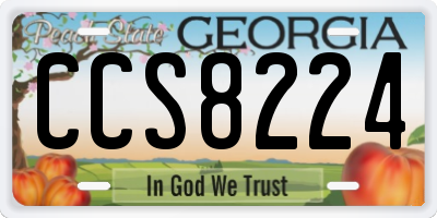 GA license plate CCS8224