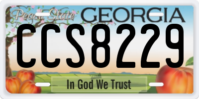 GA license plate CCS8229