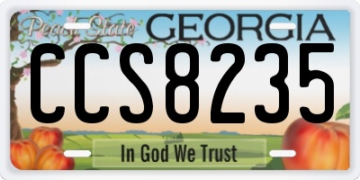 GA license plate CCS8235