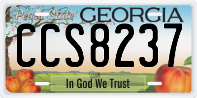 GA license plate CCS8237