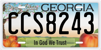 GA license plate CCS8243